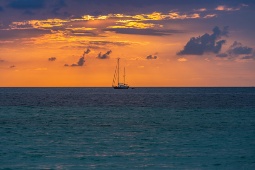 Es Trenc beach (Mallorca, Balearic Islands), one of the top spots to watch the sunset from a boat Es Trenc beach (Mallorca, Balearic Islands), one of the top spots to watch the sunset from a boat
