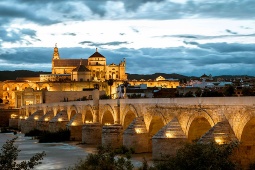 View of the Roman bridge in Cordoba, Spain