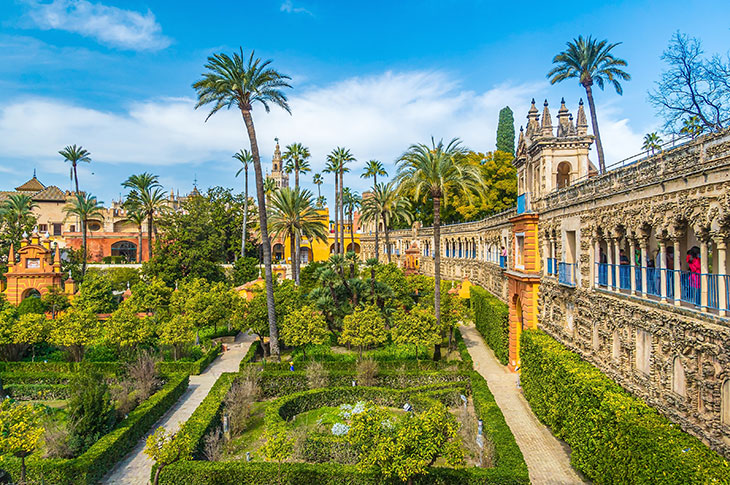 Die Gärten des Real Alcázar von Sevilla