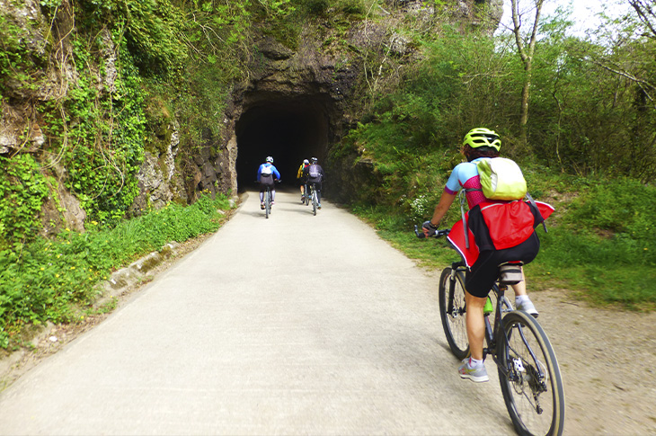 The Bidasoa Greenway runs along the old ‘tren txikito’ route between Behobia (Irún-Gipuzkoa) and Oieregi (Navarra)
