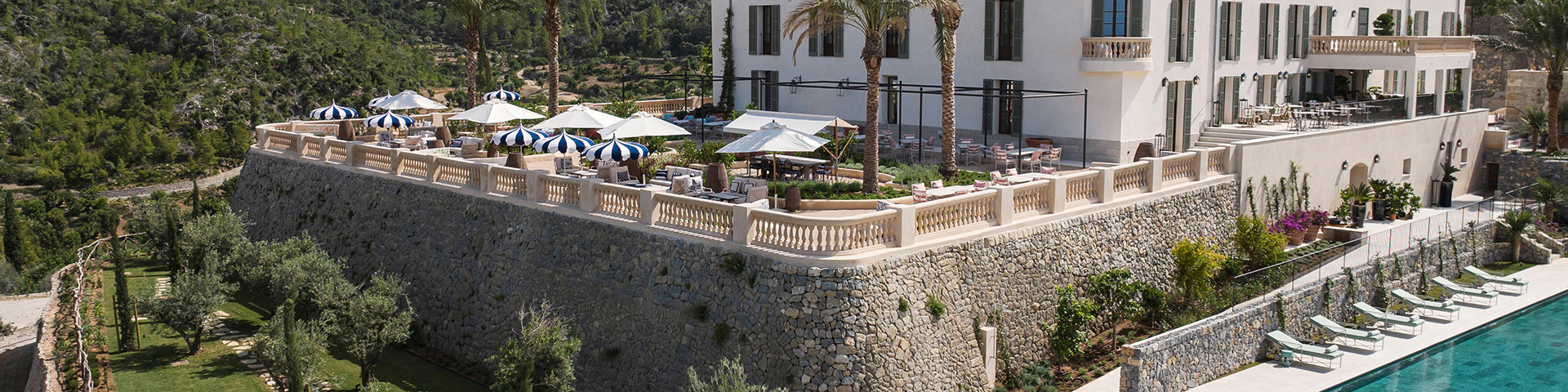 The Son Bunyola Hotel (Balearic Islands) has 26 rooms and two Tower Suites, one of which is located in a historic 13th-century medieval defense tower