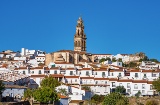 View of Jerez de los Caballeros (Badajoz, Extremadura) with the iconic church of Santa Catalina in the background