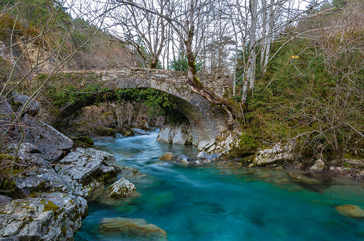 Photo of the famous Otsindundua Bridge in the Roncal Valley