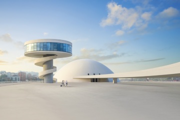 Il Centro Culturale Internazionale Oscar Niemeyer, la prima opera di questo architetto in Spagna, si trova nel comune di Avilés