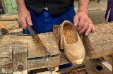 Crafting a traditional wooden clog in Nava, Asturias Crafting a traditional wooden clog in Nava, Asturias