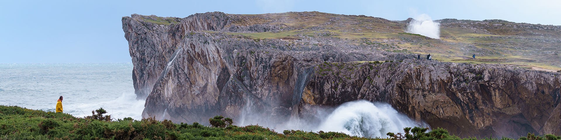 During winter storms, one of the most visited blowholes can be found in the town of Pría (Llanes, Asturias)