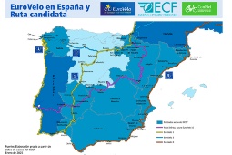 Updated map with all EuroVelo routes
