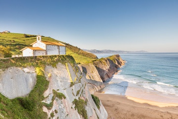 The Basque Coast Geopark stretches over 35 square miles of cliffs between the towns of Mutriku, Deba, and Zumaia