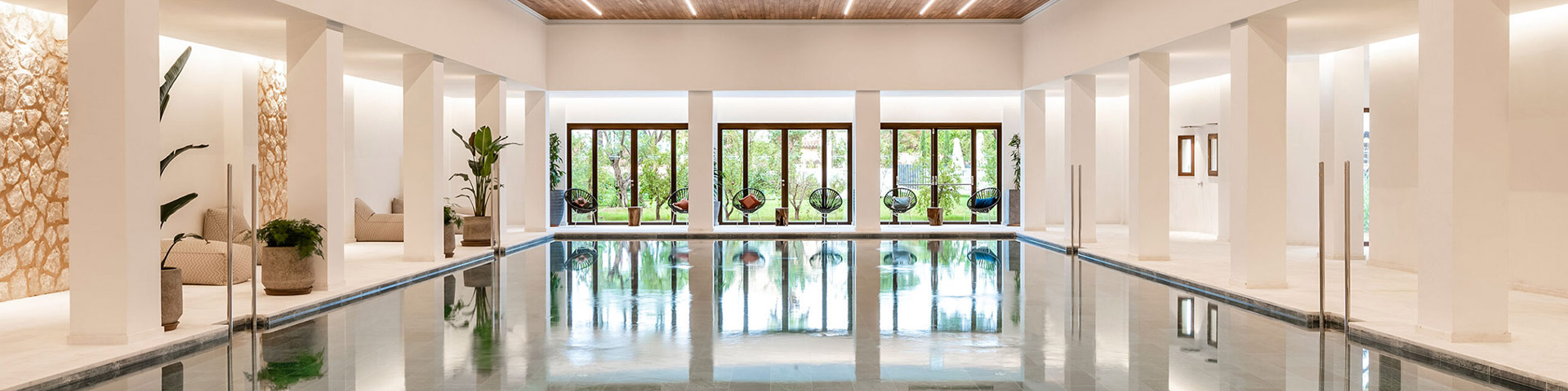 Kimpton Aysla Mallorcalla on moderni 9682 ft² kylpylä, jossa on eksklusiivisia hoitoja. Se tarjoaa myös kuntosalin, joogatunteja ja erilaisia urheilutiloja © Kimpton Aysla Mallorca