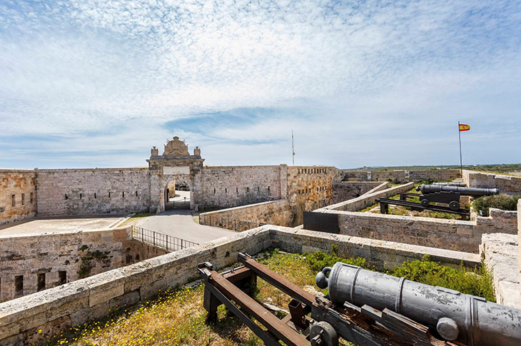 The Isabel II Fortress (La Mola) in Menorca features galleries, shelters, and tunnels dug into the rock The Isabel II Fortress (La Mola) in Menorca features galleries, shelters, and tunnels dug into the rock