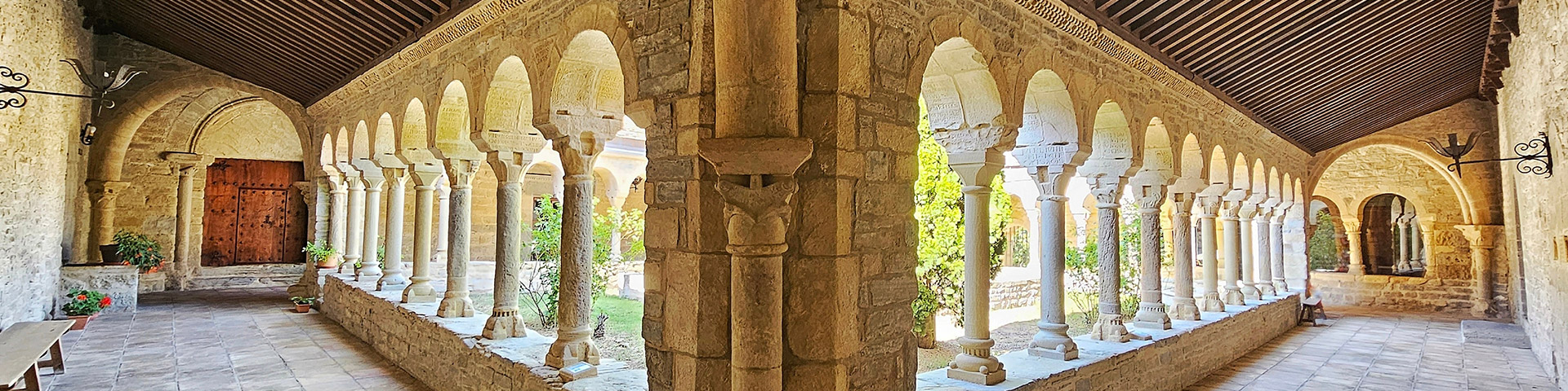 Cloister of the Cathedral of Roda de Isábena, the oldest in Aragon and the smallest in Spain