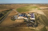 Vista aérea de una bodega en las afueras de Rueda, en Valladolid, uno de los enclaves destacados de la Ruta del Vino de Rueda, ligada al paisaje vitivinícola de la Denominación de Origen. Vista aérea de una bodega en las afueras de Rueda, en Valladolid, uno de los enclaves destacados de la Ruta del Vino de Rueda, ligada al paisaje vitivinícola de la Denominación de Origen.