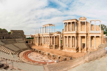 Antiguo teatro romano en la ciudad de Mérida, España