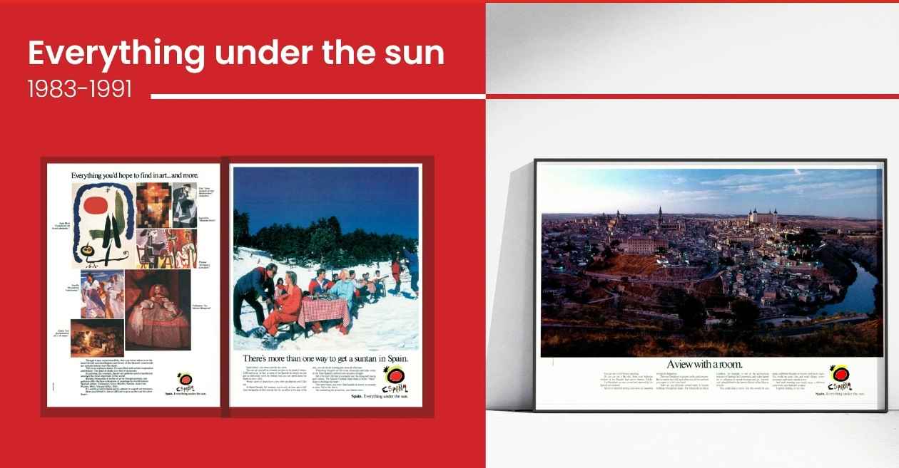 Everything under the sun, den första internationella sloganen som användes mellan 1983 och 1991 © Turespaña Everything under the sun, den första internationella sloganen som användes mellan 1983 och 1991 © Turespaña