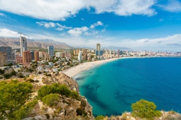 Luftaufnahme des Strandes von Benidorm Luftaufnahme des Strandes von Benidorm