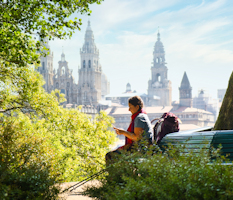 Pilgrim in Santiago de Compostela Pilgrim in Santiago de Compostela