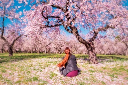 La Quinta de los Molinos, Landhaus mit historischem Garten. Hier blühen Mandelbäume zwischen Februar und März