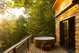 Reisen, die die Natur, ökologische Werte, Komfort, Design und nachhaltige Erlebnisse miteinander verbinden, sind für den spanischen Tourismus unerlässlich. Auf dem Bild: eine private Hütte in Cabanyes Entre Valls (Girona, Spanien)